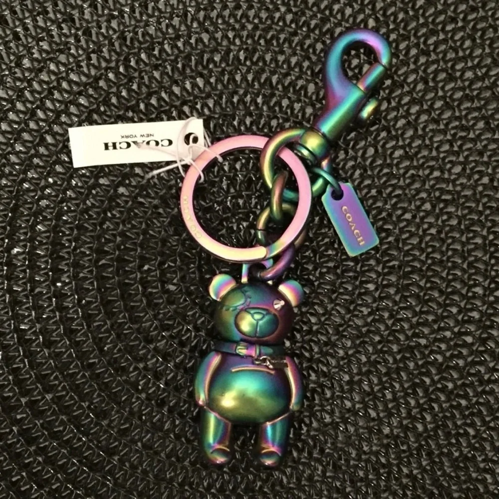 COACH HOLOGRAM TEDDY BEAR KEY FOB NWT